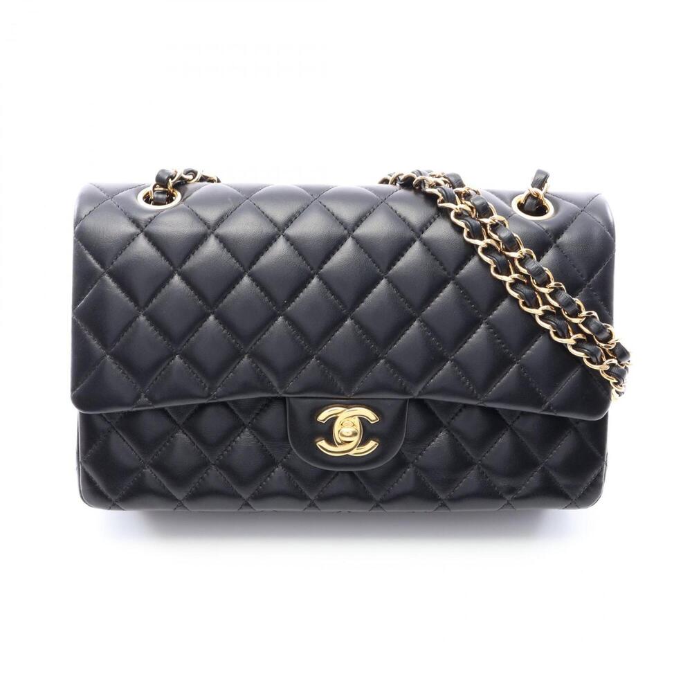 Chanel Matelassé Double Flap Shoulder Bag/Handbag, Lambskin Leather, Women's,...